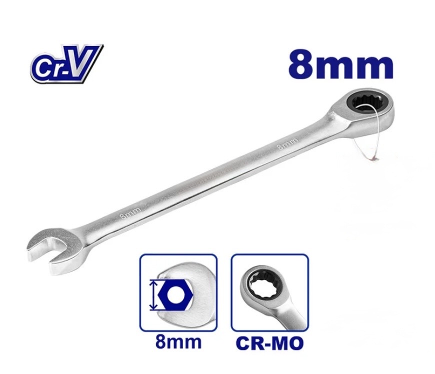 YDS COMBINATION RATCHET WRENCH 8MM -CHINA/