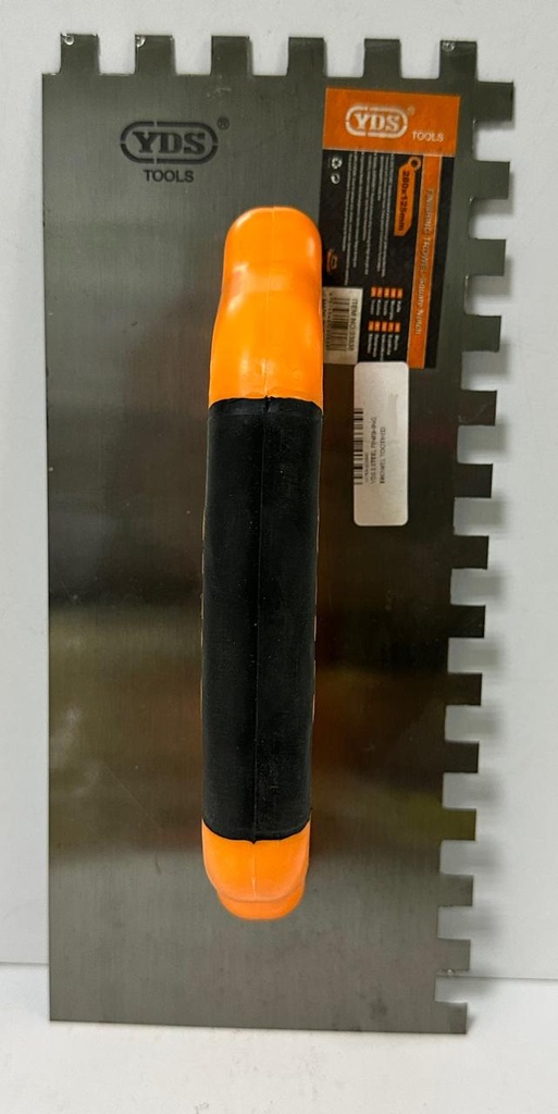 YDS S.STEEL FINISHING TROWEL TOOTHED 280X125MM EDGE CUT -CHINA