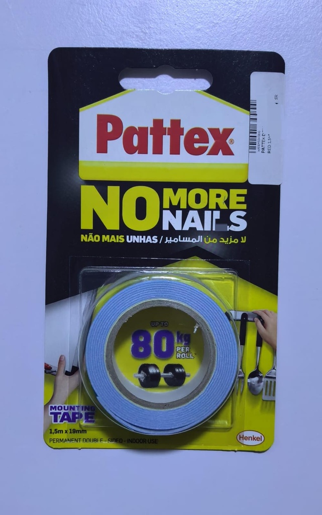  PATTEX DOUBLE SIDE TAPE RED 1.5MX19MM 1ROLL=120KG - POLAND  (copy)