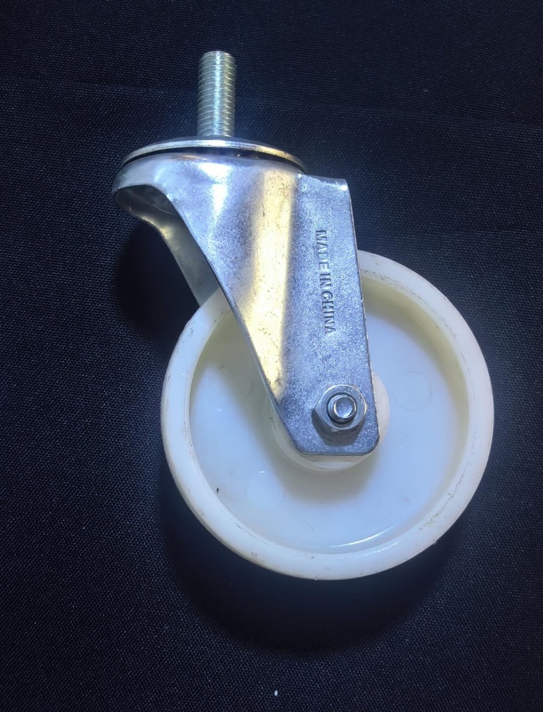 WHEEL WHITE PLASTIC 4" BOLT BEARING TYPE - KIT