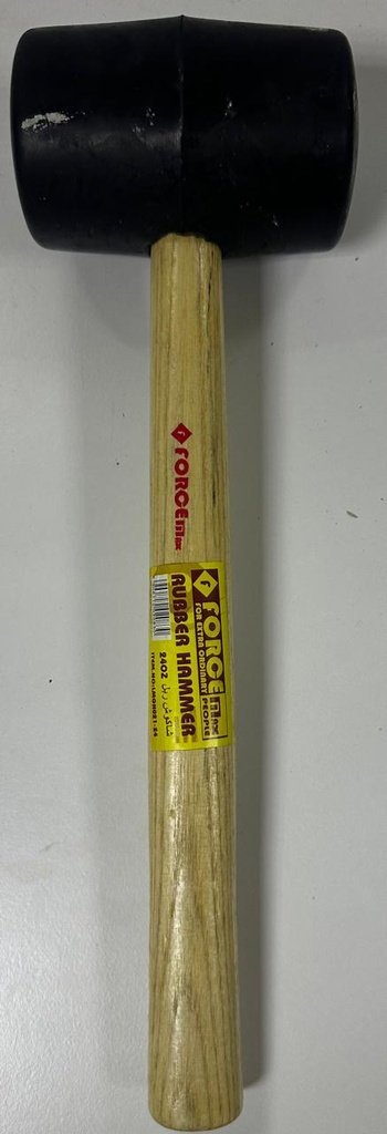 FORCE RUBBER HAMMER BLACK 240Z WOOD HANDLE - LMGH021-24