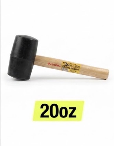 FORCE RUBBER HAMMER BLACK 20Z WOOD HANDLE - LMGH021-20