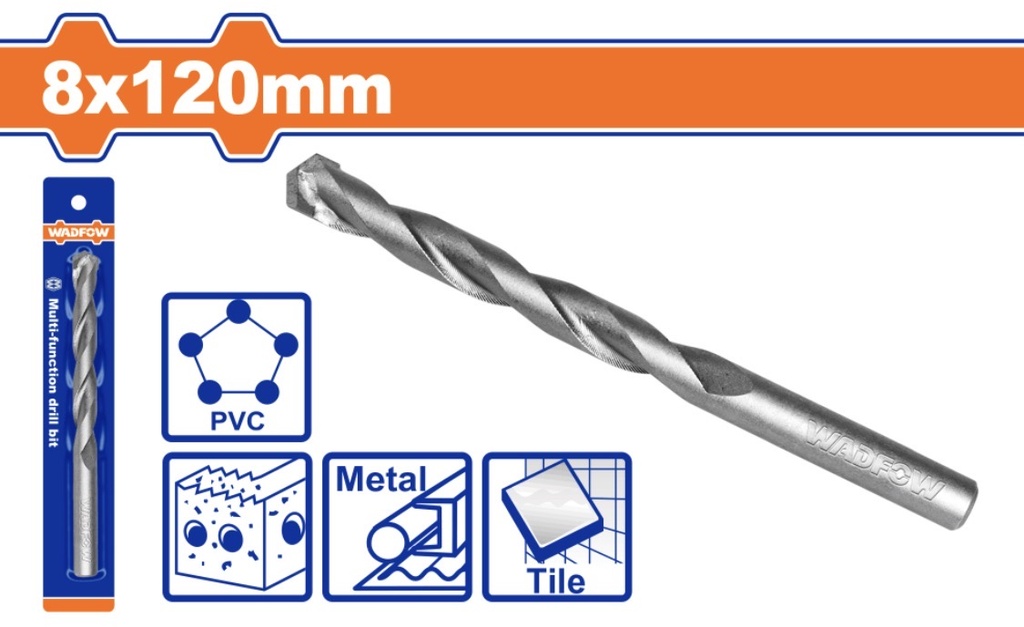 WADFOW MULTI-FUNCTION DRILL BIT 8X120MM-CHINA/WMZ1K04
