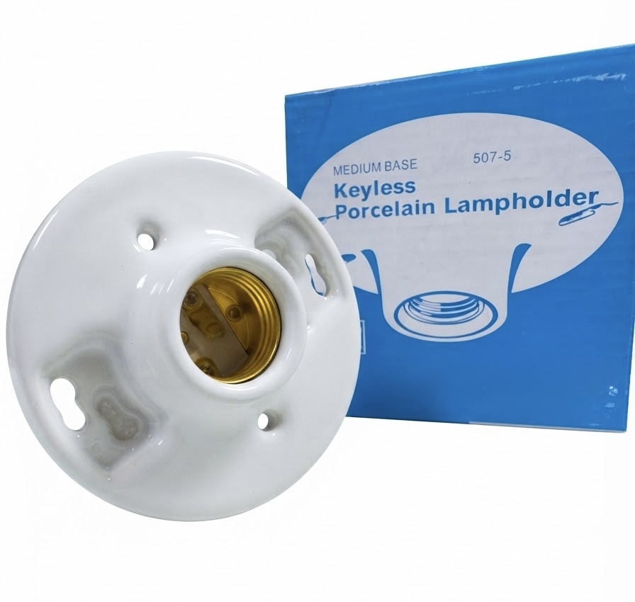 KEYLESS PORCELAIN LAMPHOLDER CERAMIC 660W E27 4A 250V -CHINA/507-5