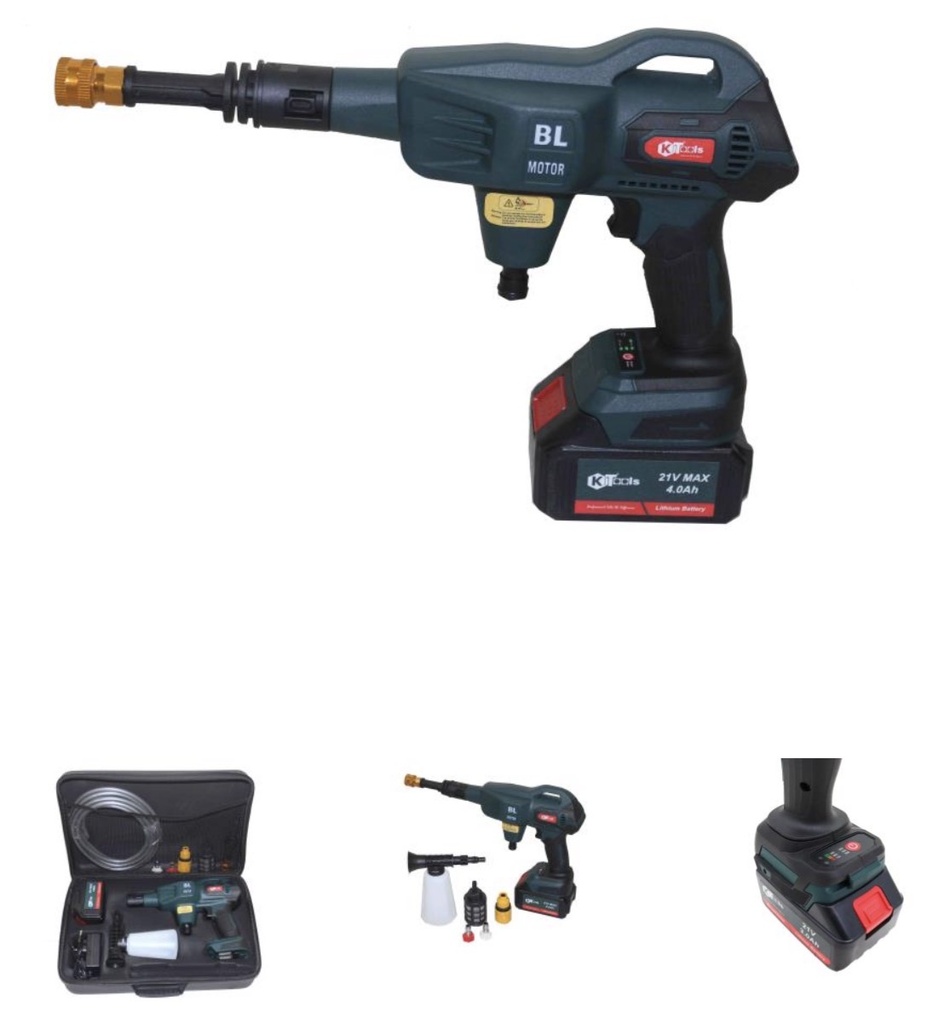KITOOLS CORDLESS PRESSURE WASHER GUN 220V 21V 20BAR -CHINA/KT-PW21V