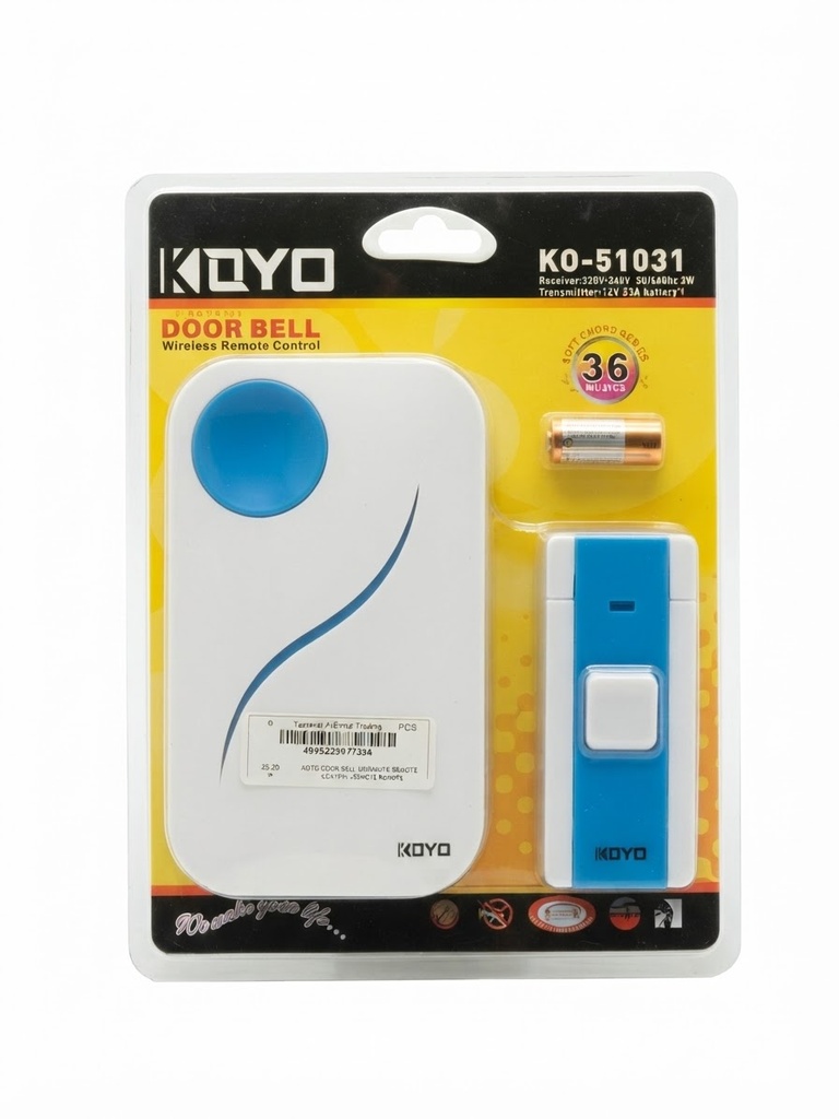 KOYO DOOR BELL WIRELESS REMOTE CONTROL 12V - KO-51031