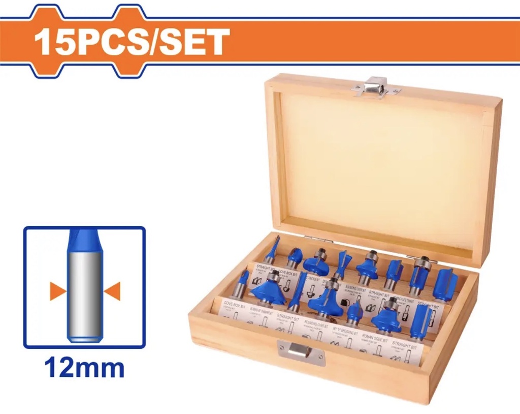 WADFOW ROUTER BIT 15PCS SET -CHINA/WRG5P12