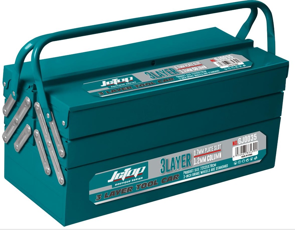 JCTOP 3-LAYERS TOOL BOX 0.4mm 3.4KG 470X20X21CM
