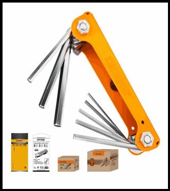 DINGQI FOLDING HEX KEY 8PCS SILVER 1.5-6MM-CHINA/17002