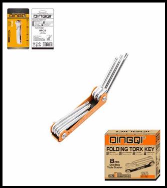 DINGQI FOLDING TORX KEY 8PCS SILVER T9-T40-CHINA/17001