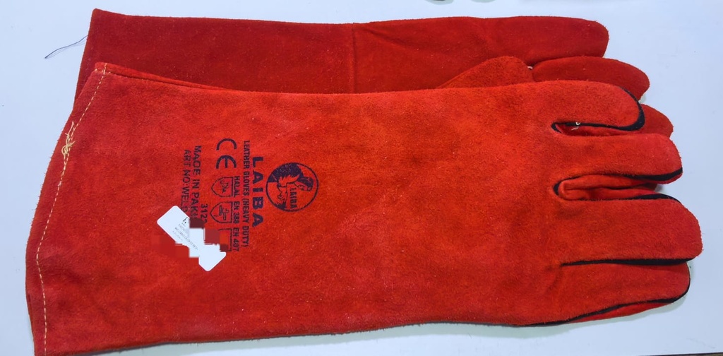 SAIF SAFETY LEATHER GLOVES RED16"-PAKISTAN/SF-VG-201