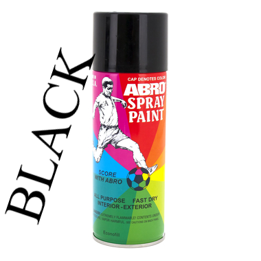 ABRO SPRAY MATE BLACK PAINT-USA