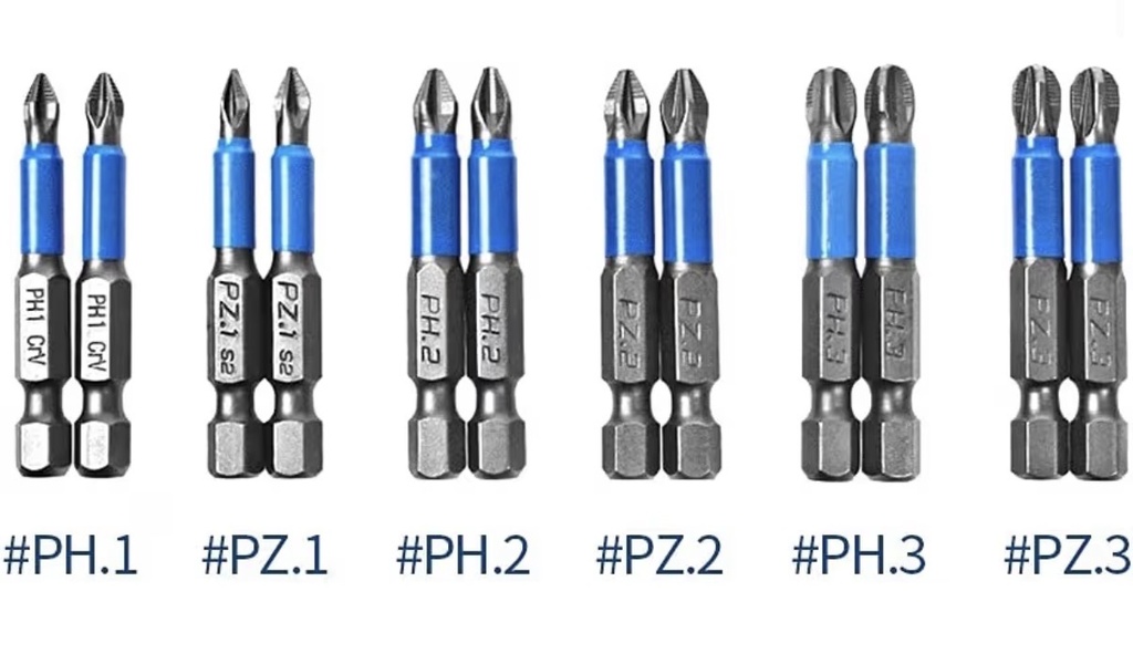 YDS SCREW DRIVER BIT BLUE HEAD MAGNETIC S2 PH2/PZ2X65L -CHINA
