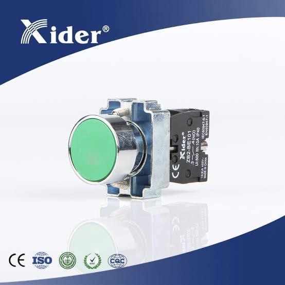 XIDER PUSH BUTTON GREEN 2.6W+10(6A) 400V - BIG