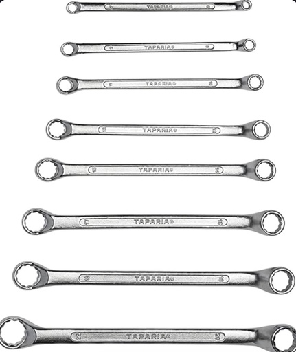 [  8 قطع مزدوج دائريSPANNER  قطع6to22MM ]  8PCS DOUBLE RING SPANNER SET 6to22MM 