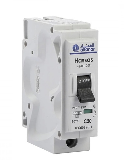 [ مفتاح طبلون ]  ALFANAR BREAKER 1P C20A  - KSA 