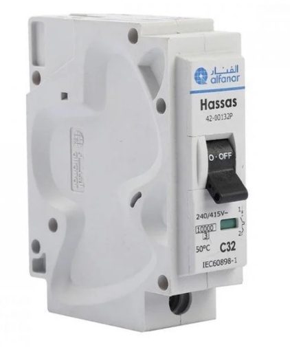[ مفتاح طبلون ]  ALFANAR BREAKER 1P C32A  - KSA 