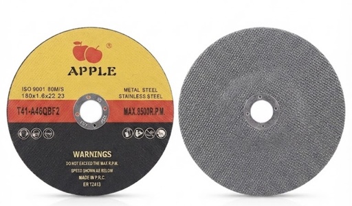 [ 4.2" - ديسك قص ستيل ]  APPLE ABRASIVES CUTTING DISC S.S/STEEL 7"X180"X1.6X22MM 