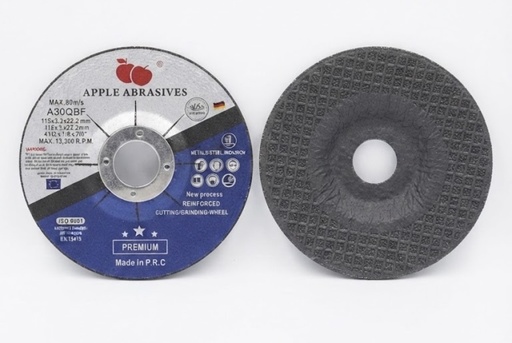 [ ديسك حجر ]  APPLE ABRASIVES CUTTING/GRINDING WHEEL BLUE/S 4.5"115X3.2X22 