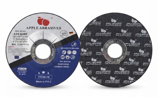 [ ديسك حجر ] APPLE ABRASIVES GRINDING WHEEL BLUE/S 4.5" 115X6X22 META/S.-T27-A24QBF