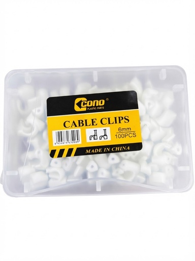 [سلكCLIPS  بلاستيك6MM]  CORO CABLE CLIPS PLASTIC 6MM 