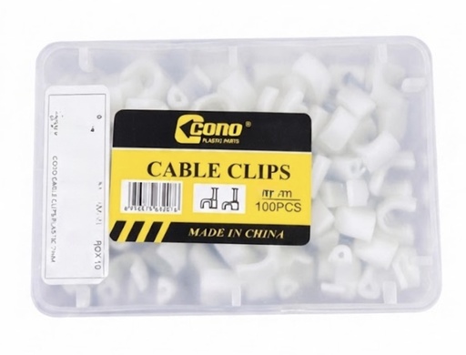 [  سلكCLIPS  بلاستيك10MM ]  CORO CABLE CLIPS PLASTIC 8MM 
