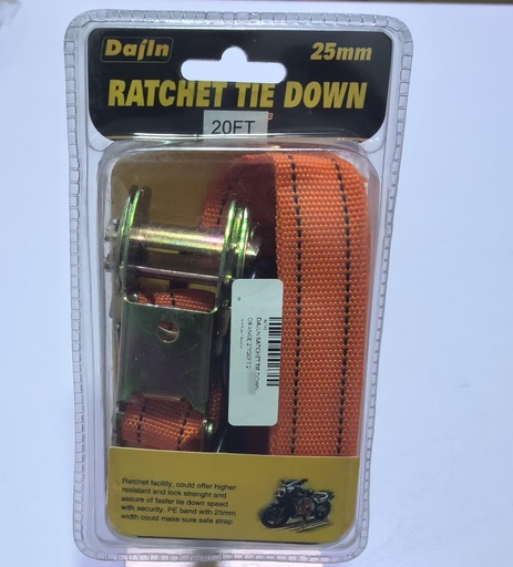 [ DAJLN  سير تربيط 5 متر ]  DAJLN RATCHET TIE DOWN ORANGE 2"X20FT 25MM 