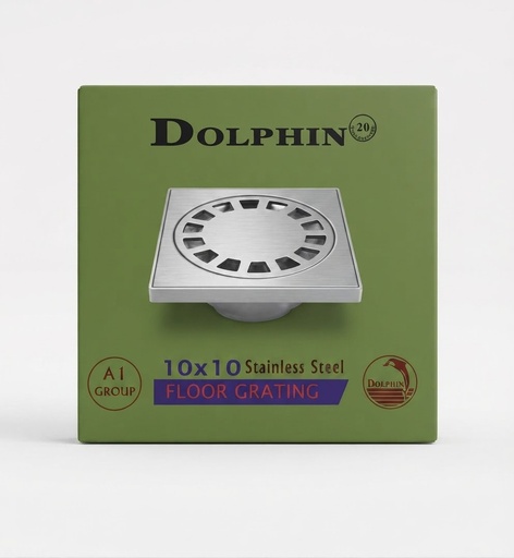 [ DOLPHIN  ارضيةGRATING STAINLESS  حديد10X10 ]  DOLPHIN FLOOR GRATING STAINLESS STEEL 10X10 