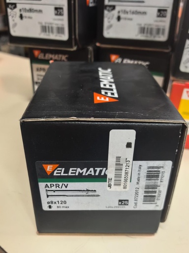  ELEMATIC FISHER WITH BOLT  8X120 - ITALY 