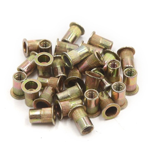 [ برشام برأس مسطح صامولة 10 مللي متر ]  FLAT HEAD RIVET BROWN SCREW NUT 8MM 
