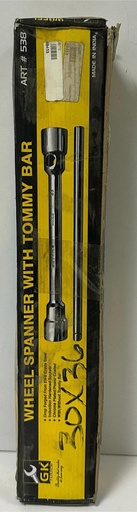 [ART#538 PRIDE MARK CROSS  عجلةSPANNER 23-24-25-26MM -  هندي]  GK TOOLS WHEEL SPANNER GRAY 27X33 - INDIA 