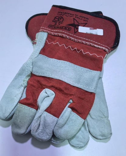 ENCORE HAND GLOVES LEATHER YELLOW/RED H/DUTY - PAKISTAN