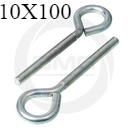 [ 10X100 - عرافة الترباس ] HOOK & EYE BOLT GI ClOSED - (10X100)