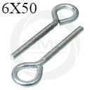 [ 6X50 - عرافة الترباس ] HOOK & EYE BOLT GI CLOSED - (6X50)