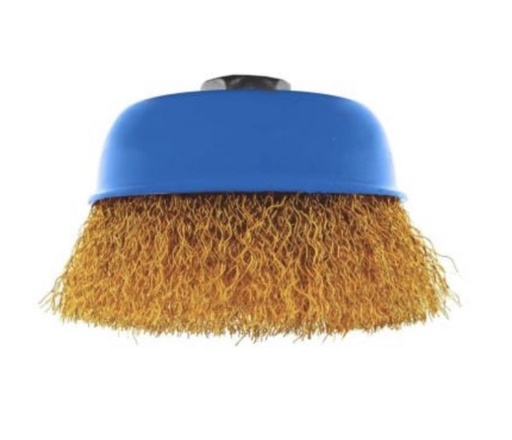 [ 2-1/2"XM10 - فرشاة كوب سلكية ]  KITOOLS CUP BRUSH BRASS 2-1/2"XM10 -CHINA 