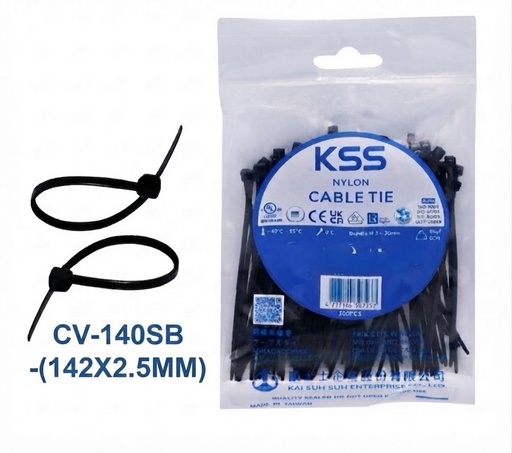 [ KSS NYLON  سلكTIE  اسودCV-140SB - 142X2.5MM ]  KSS NYLON CABLE TIE BLACK CV-140SB - 142X2.5MM 