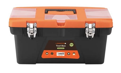 [  ]  LAWAZIM TOOL BOX PLASTIC 19" BLACK/ORANGE -CHINA 