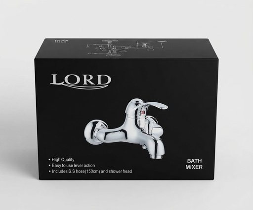 [ خلاط دش عامود ]  LORD BATH MIXER WITH HOSE & SHOWER HEAD 