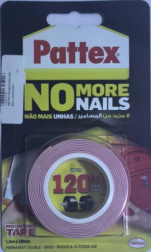 [  ]  PATTEX DOUBLE SIDE TAPE RED 1.5MX19MM 1ROLL=120KG - POLAND 