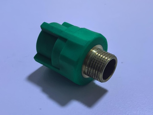 [ GREEN MALE ADAPTER BRASS 1/2''X1/2'' ]  PPR MALE ADAPTER BRASS 1/2''X1/2'' 