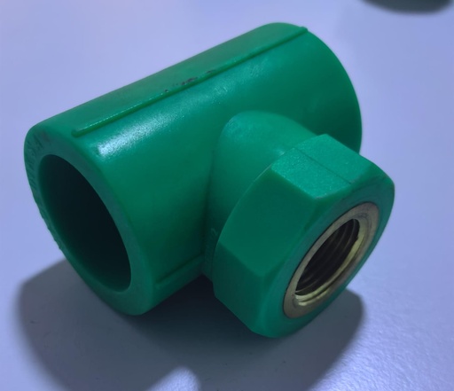 [ GREEN TEE FEMALE BRASS 1/2''X1'' ]  PPR TEE FEMALE BRASS 1/2''X1'' 