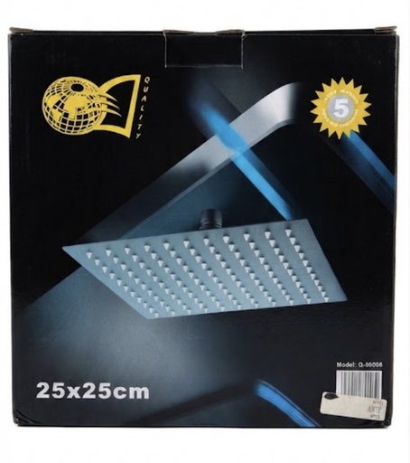 [ SHOWER HEAD 10" 25CM ]  QUALITY SHOWER HEAD SQUARE CHROME 10'' 25CM -CHINA 