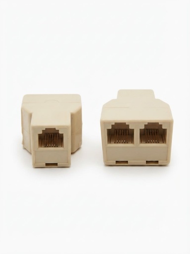 [ TELEPHONE ADAPTOR 2-IN-1 SOCKET ]  RJ45 NETWORK CABLE CONNECTOR 2-IN-1 SOCKET 