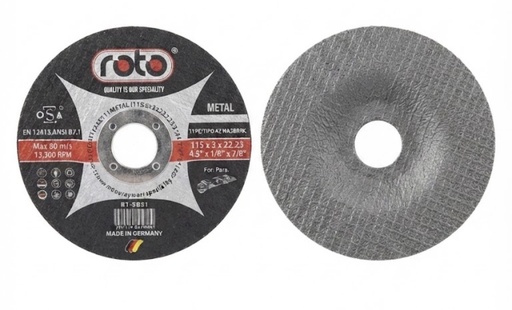 [ 4.5" -  ديسك قص الحديد ] ROTO CUTTING DISC METAL 4.5" 115X3.0X22MM-GERMANY-RT-5831