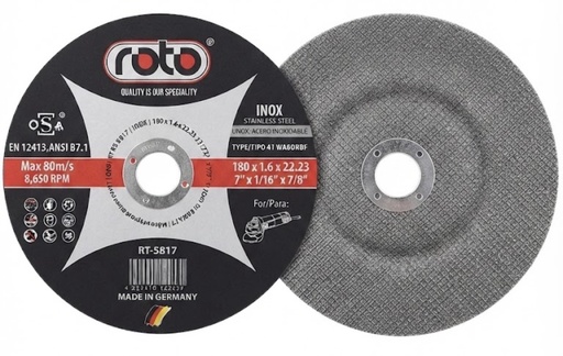 [ 9" -  ديسك قص الحديد ]  ROTO CUTTING DISC STEEL 7"x180X1.6X22.23 -GERMANY 