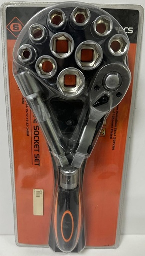  SANT 12PCS 1/2" DRIVE SOCKET+EXTENSION BAR & RATCHET 