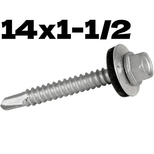 [ برغي حديد ]  SINKO SCREW 14X1-1/2" - (RUBBER & STEEL WASHER) 