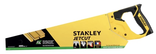 [  حديدي يدوي منشارJETCUT  450 ملم18" (FRANCE) - 2-15-283 ]  STANLEY HAND SAW JETCUT 450MM 18" (FRANCE) - 2-15-283 