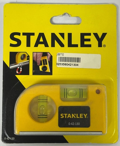 [ 0-42-130 - ميزان ماء المنيوم مغناطيش ]  STANLEY POCKET LEVEL MAGNETIC - 0-42-130 