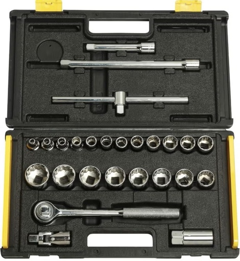 [  حديدي مقبس قطع26PCS 1/2" (1/4" to 1-1/4") - 1-86-478 ]  STANLEY SOCKET SET 29PCS 1/2" (8MM TO 32MM) - 2-85-584 